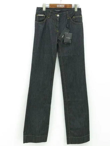 Black Indigo Denim Women s Semi Bootcut Pants - DOLCE&GABBANA - BALAAN 1