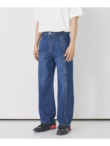 Side panel denim pants_wide fit - BLONDNINE - BALAAN 1