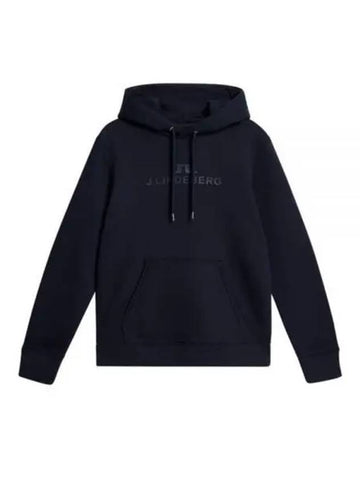 Alpha Logo Print Hoodie Navy - J.LINDEBERG - BALAAN 1