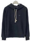 Face Patch Cotton Hoodie Black - ACNE STUDIOS - BALAAN 3