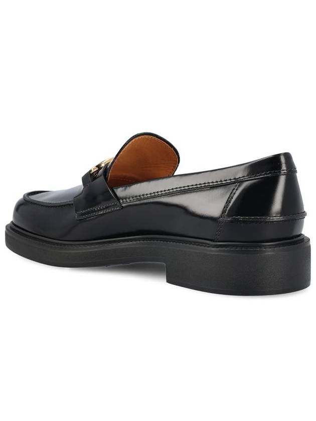 Metal Logo Leather Loafers Black - TOD'S - BALAAN 4