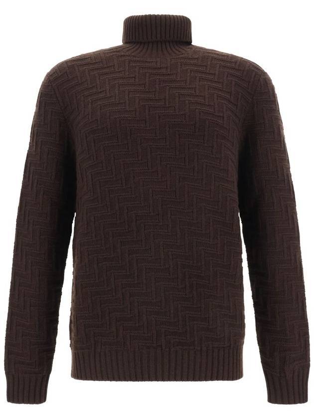 Wool Cashmere Turtleneck Cocoa Brown - PRADA - BALAAN 1