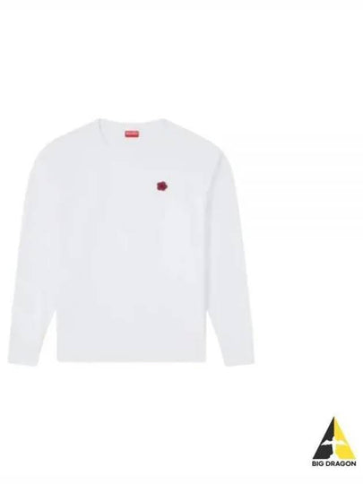 Boke Flower Embroidery Cotton Long Sleeve T-Shirt White - KENZO - BALAAN 2