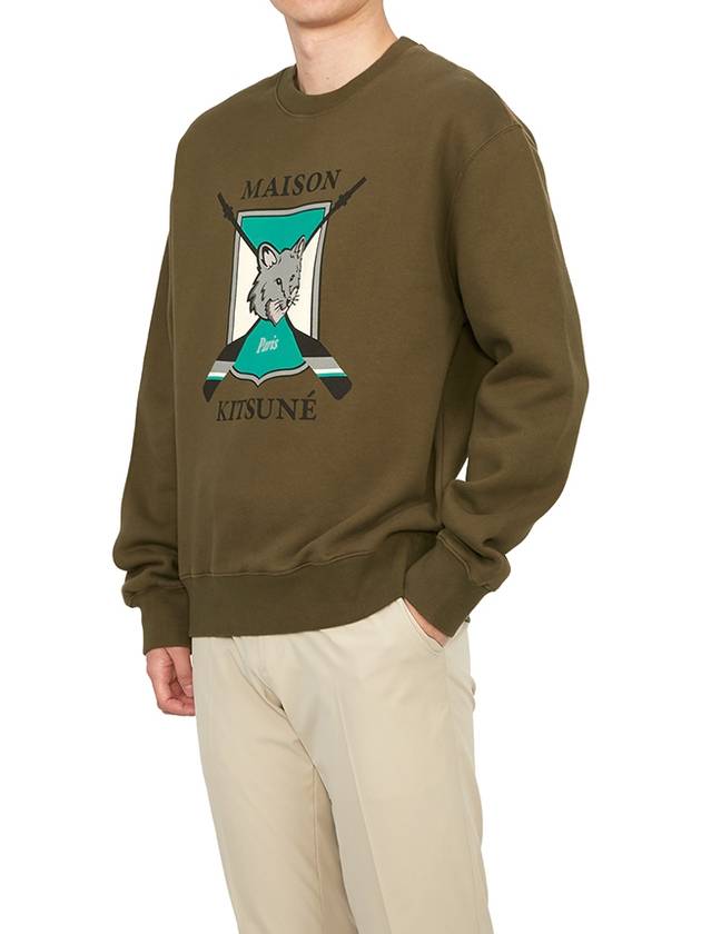 College Fox Print Sweatshirt Khaki - MAISON KITSUNE - BALAAN 6