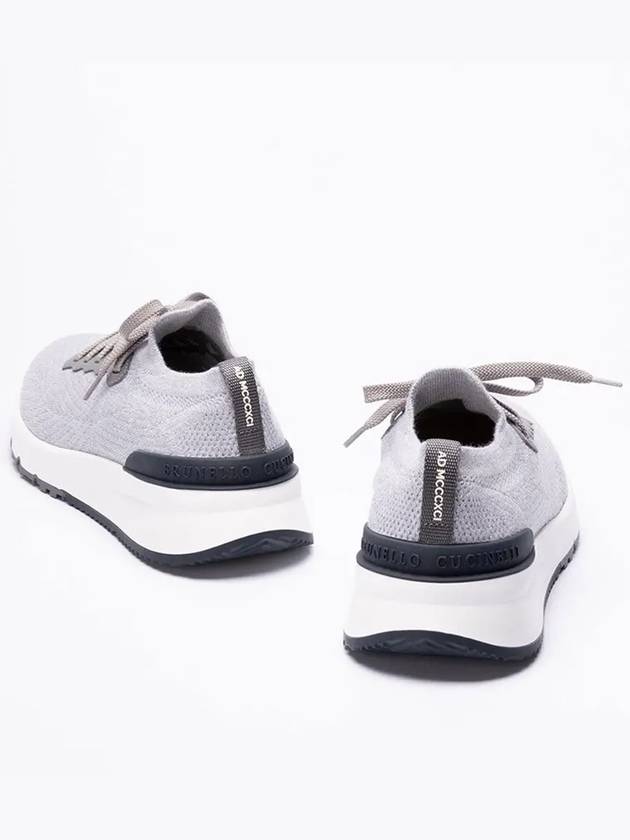 Knit Running Sneakers Grey - BRUNELLO CUCINELLI - BALAAN 4