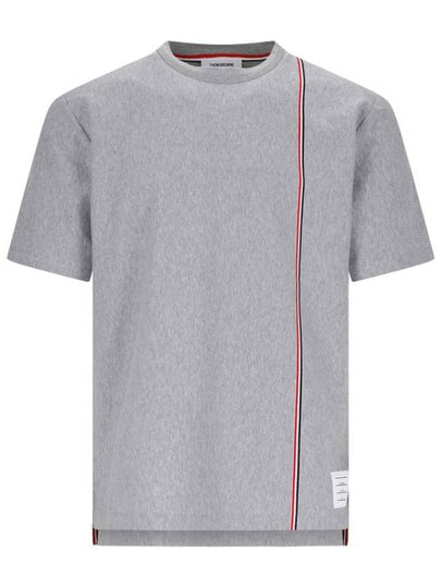 RWB Stripe Cotton Short Sleeve T-shirt Grey - THOM BROWNE - BALAAN 2