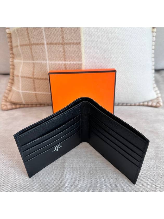 Crocodile Glossy Half Wallet Black - HERMES - BALAAN 4