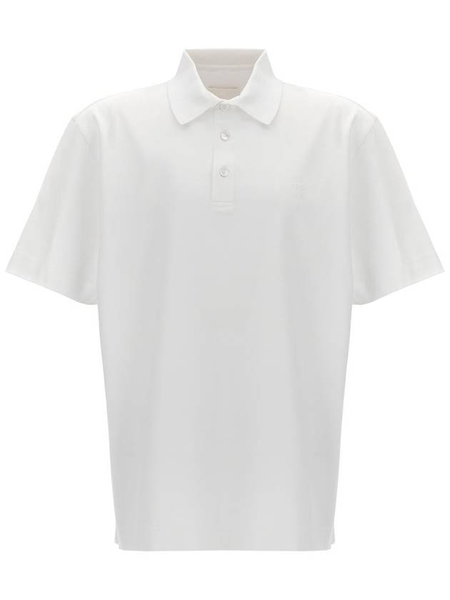 Embroidered Logo Cotton Polo Shirt White - GIVENCHY - BALAAN 2