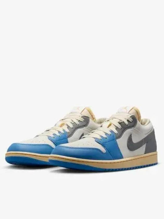 Air Jordan 1 SE Low Top Sneakers Smoke Grey Blue - NIKE - BALAAN 2