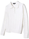 Cable collar long sleeve knit IVORY - 20THHOLE - BALAAN 1