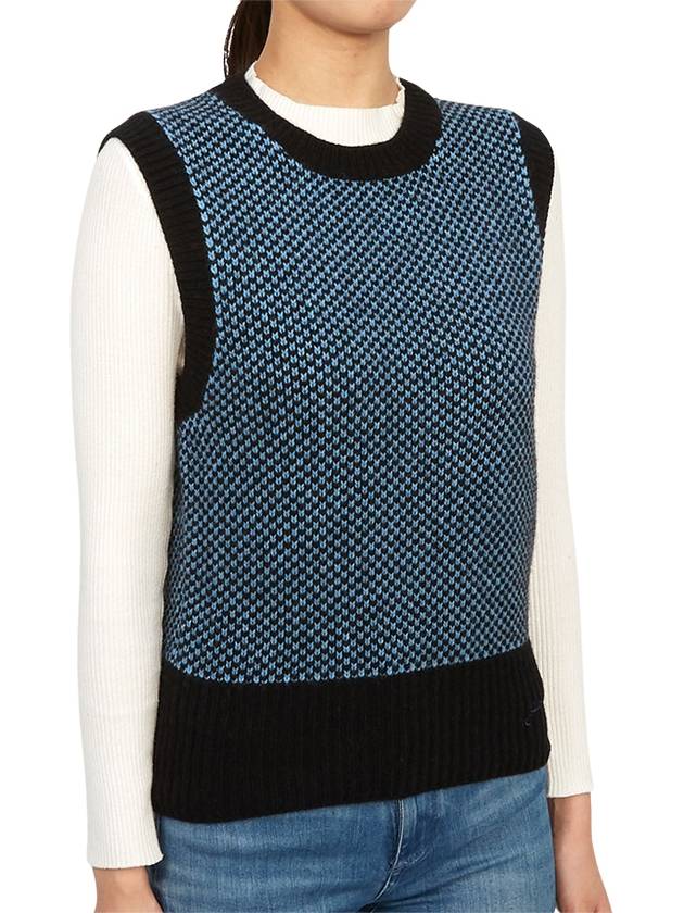 Jacquard Vest Blue - GANNI - BALAAN 6