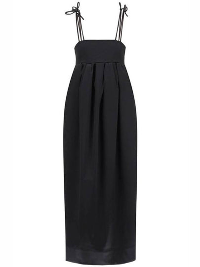 Double Satin String Long Dress Black - GANNI - BALAAN 2