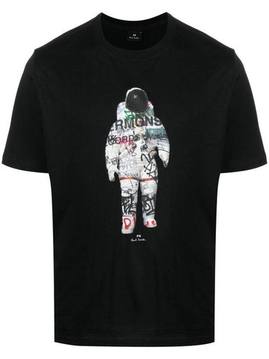 Astronaut Print Short Sleeve T-Shirt Black - PAUL SMITH - BALAAN 1