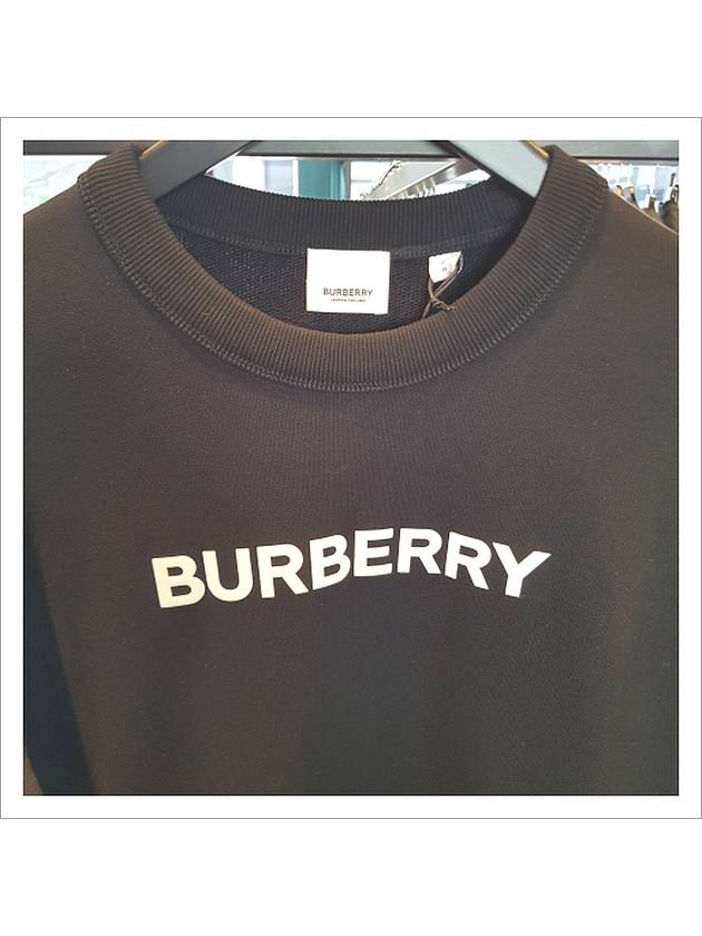 Logo Print Crew Neck Sweatshirt Black - BURBERRY - BALAAN 3