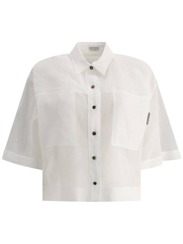 Semi Sheer Short Sleeve Shirt White - BRUNELLO CUCINELLI - BALAAN 2