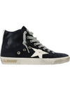 Leather Francy High Top Sneakers Night Blue - GOLDEN GOOSE - BALAAN 1