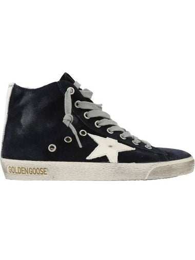 Leather Francy High Top Sneakers Night Blue - GOLDEN GOOSE - BALAAN 1