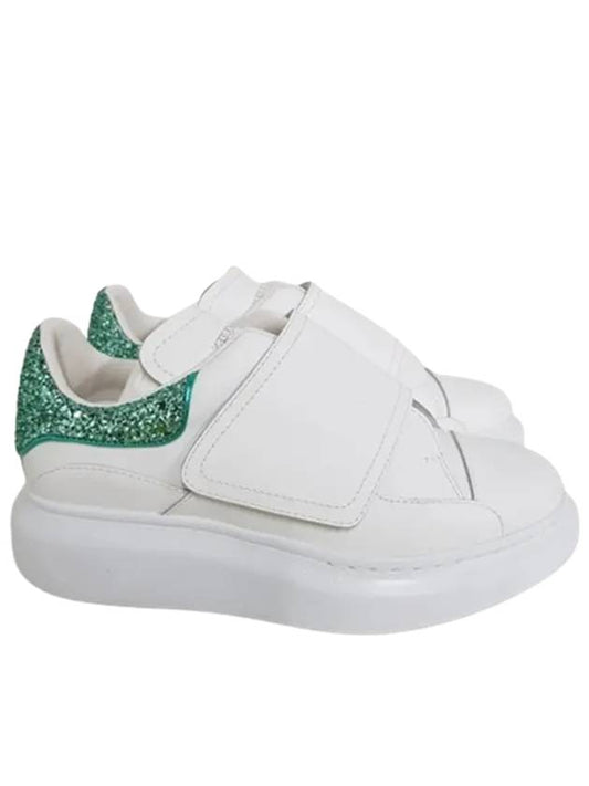 Velcro Oversole Low Top Sneakers White Green - ALEXANDER MCQUEEN - BALAAN.