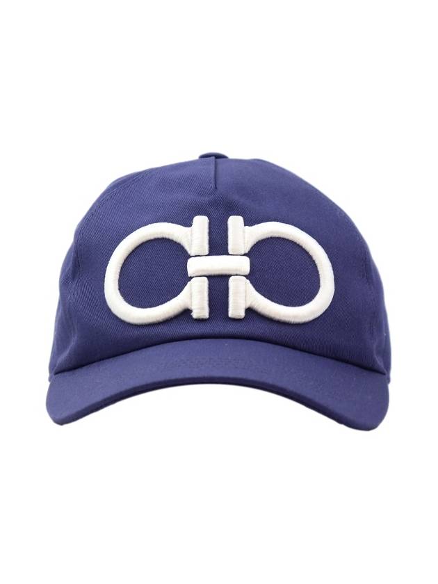 Gancini Logo Base Ball Cap Blue - SALVATORE FERRAGAMO - BALAAN 2