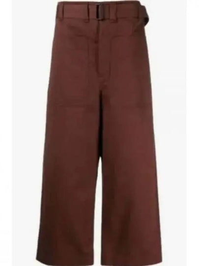 Belted Pocket Crop Pants  Brown - LEMAIRE - BALAAN 2