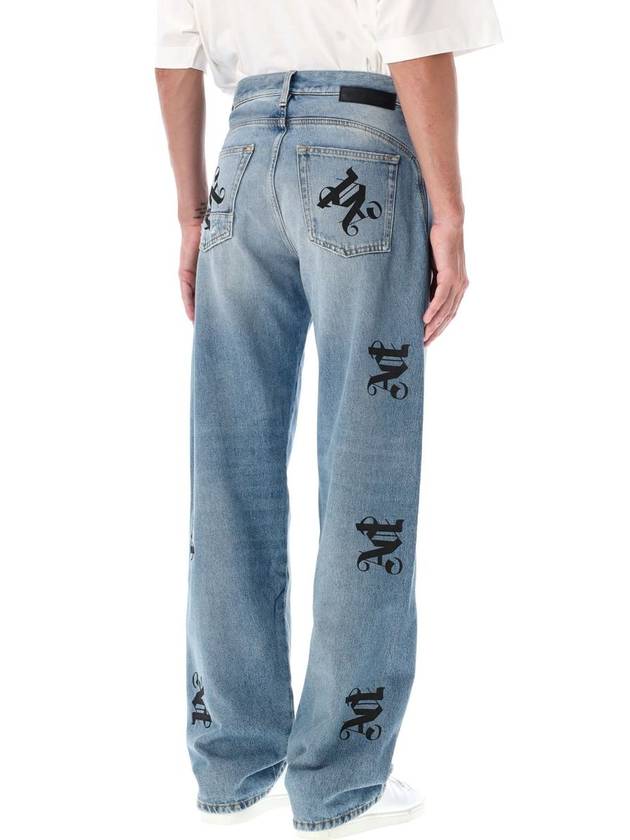 Palm Angels Monogram Loose Denim Pant - PALM ANGELS - BALAAN 2