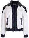 Loose Flag Teddy Lambskin Bomber Jacket Black White - CELINE - BALAAN 1