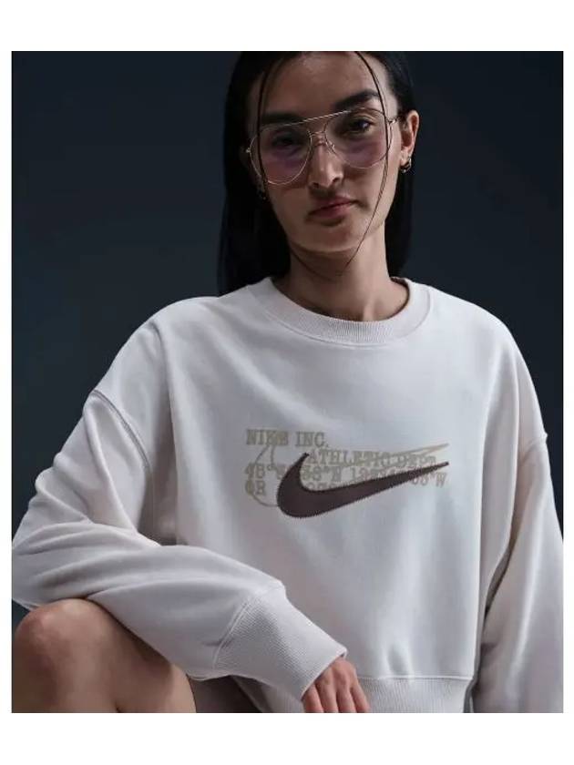 Sportswear Phoenix Fleece Oversized Crew-Neck French Terry Sweatshirt White - NIKE - BALAAN 2