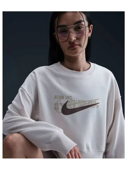 Sportswear Phoenix Fleece Oversized Crew-Neck French Terry Sweatshirt White - NIKE - BALAAN 2