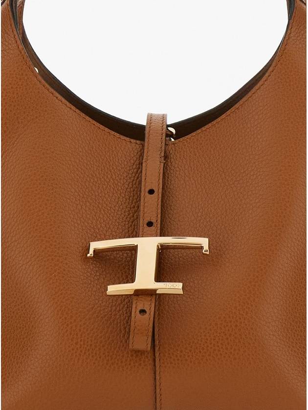 Women Tote Bag Brown Hand With Timeless T Hook Detail In Leather Woman - TOD'S - BALAAN 4