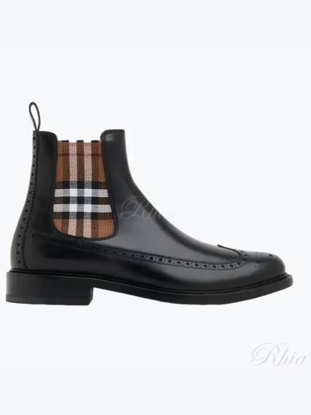 Tanner Check Chelsea Boots Black - BURBERRY - BALAAN 2