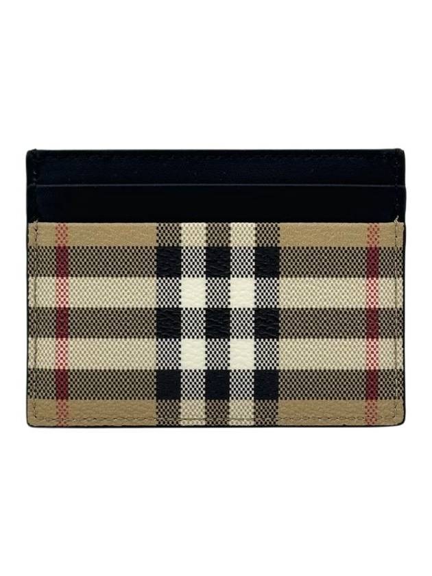 Men's Check Vintage Card Wallet Beige A7026 - BURBERRY - BALAAN 4