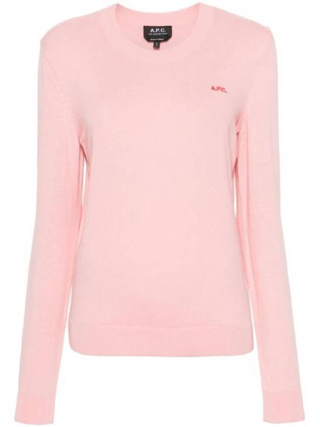 Embroidered Logo Knit Top Pink - A.P.C. - BALAAN 1