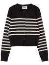 Women's Striped Cardigan Black GB1 WSW 13 N_BLK - THE GREEN LAB - BALAAN 1