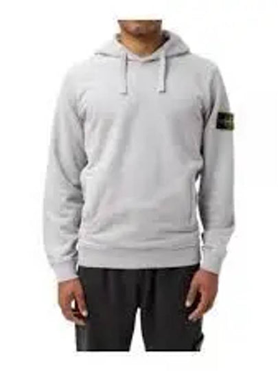 Wappen Patch Brushed Cotton Fleece Hoodie Grey - STONE ISLAND - BALAAN 2