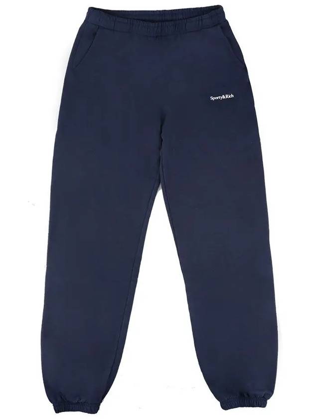 Training Logo Cotton Jogger Track Pants Navy - SPORTY & RICH - BALAAN 3