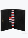 Pebble Grained Leather Double Card Wallet Black - THOM BROWNE - BALAAN 2