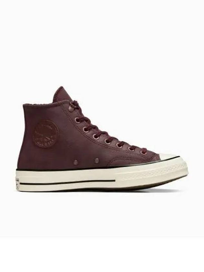 Chuck 70 Distressed Leather High Top Sneakers Bloodstone - CONVERSE - BALAAN 2