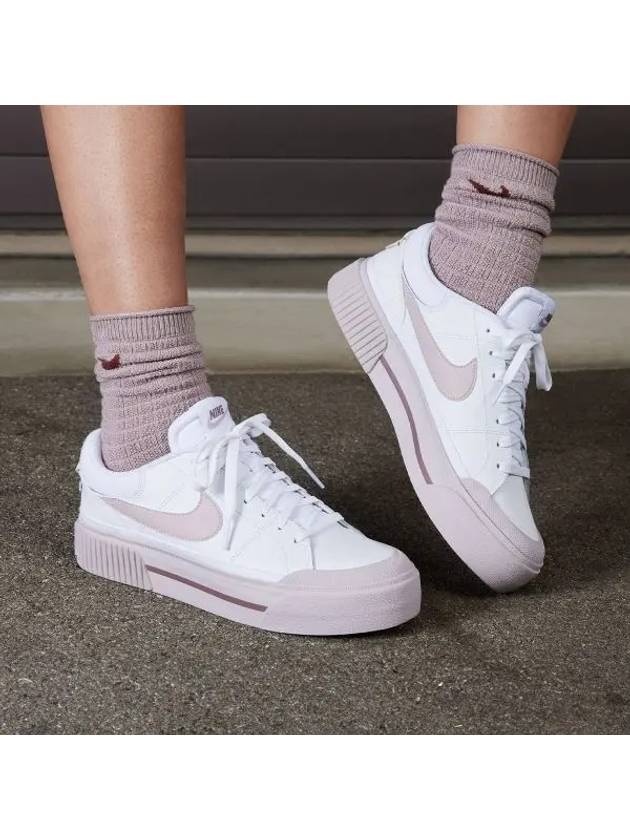 Court Legacy Lift Low Top Sneakers White Smokey Mauve Platinum Violet - NIKE - BALAAN 2