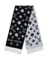 LV Essential Monogram Shine Wool Scarf Black - LOUIS VUITTON - BALAAN 2