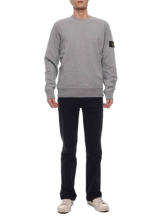 Compass Patch Cotton Sweatshirt Melange Grey - STONE ISLAND - BALAAN 4