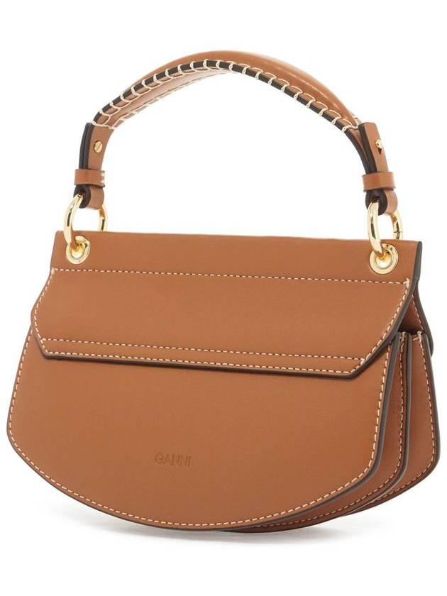 'Apo-G' Brown Crossbody Bag With Logo Plaque On The Front And Adjustable Shoulder Strap In Leather Woman - GANNI - BALAAN 6