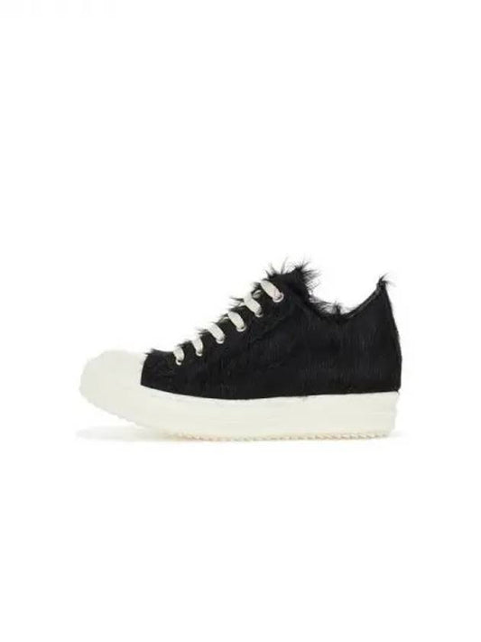 WOMEN Hairy Low Top Sneakers Black 271054 - RICK OWENS - BALAAN 1