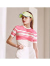 striped ribbed three-quarter sweater OF2704LAPINK - ONOFF - BALAAN 1