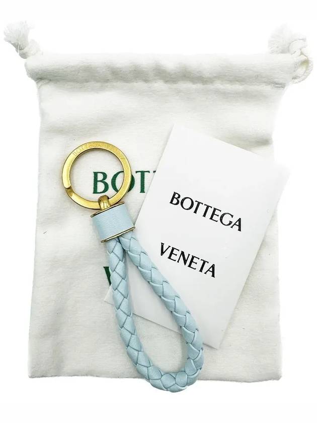 Intrecciato Key Holder Light Blue - BOTTEGA VENETA - BALAAN.