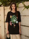 Monstera oversized t shirt black - MSKN2ND - BALAAN 2