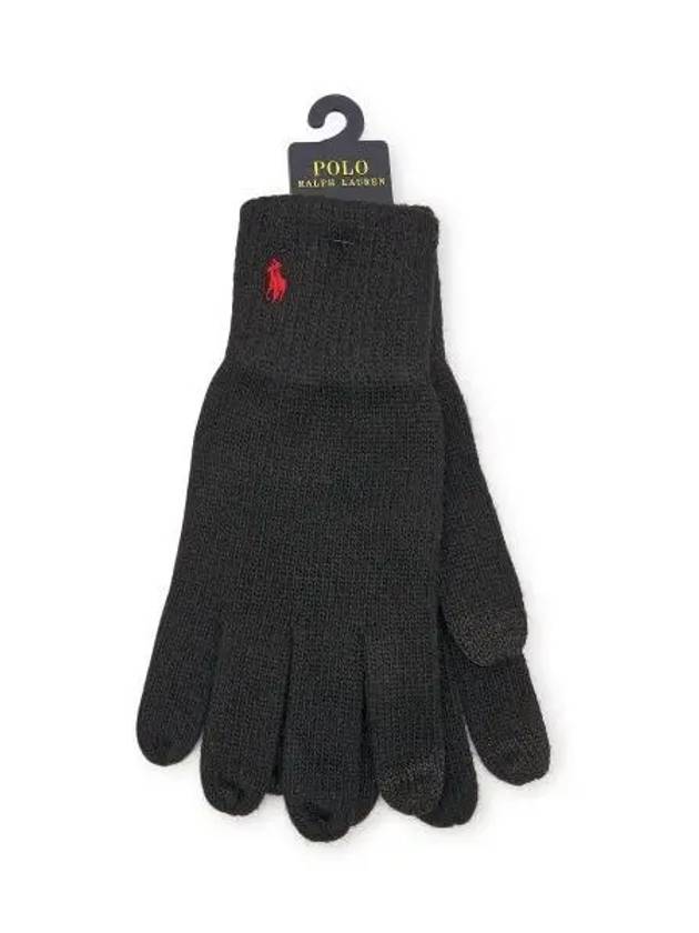 Wool Blend Touch Gloves Black - POLO RALPH LAUREN - BALAAN 1