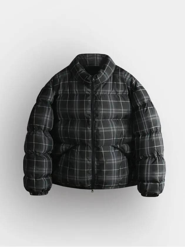 Signature puffer short padded jacket check - INDUST - BALAAN 9