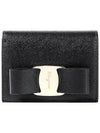 Vara Bow Gloss Flap Half Wallet Black - SALVATORE FERRAGAMO - BALAAN 2