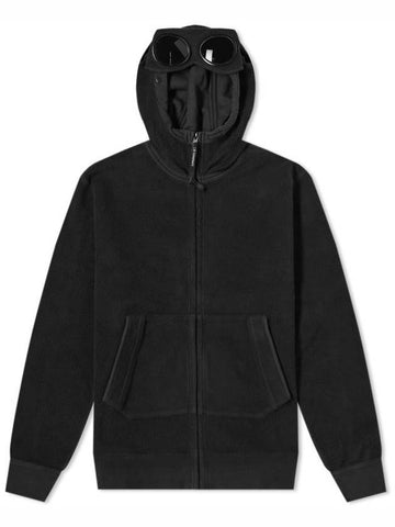 Brushed Fleece Goggles Hooded Jacket Black - CP COMPANY - BALAAN 1