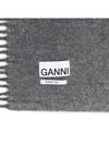 Fringes And Logo Muffler Grey - GANNI - BALAAN 8